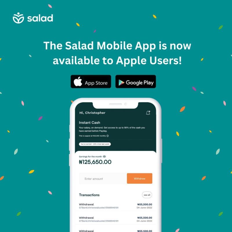 Salad Finance offers pre-payday cash innovations