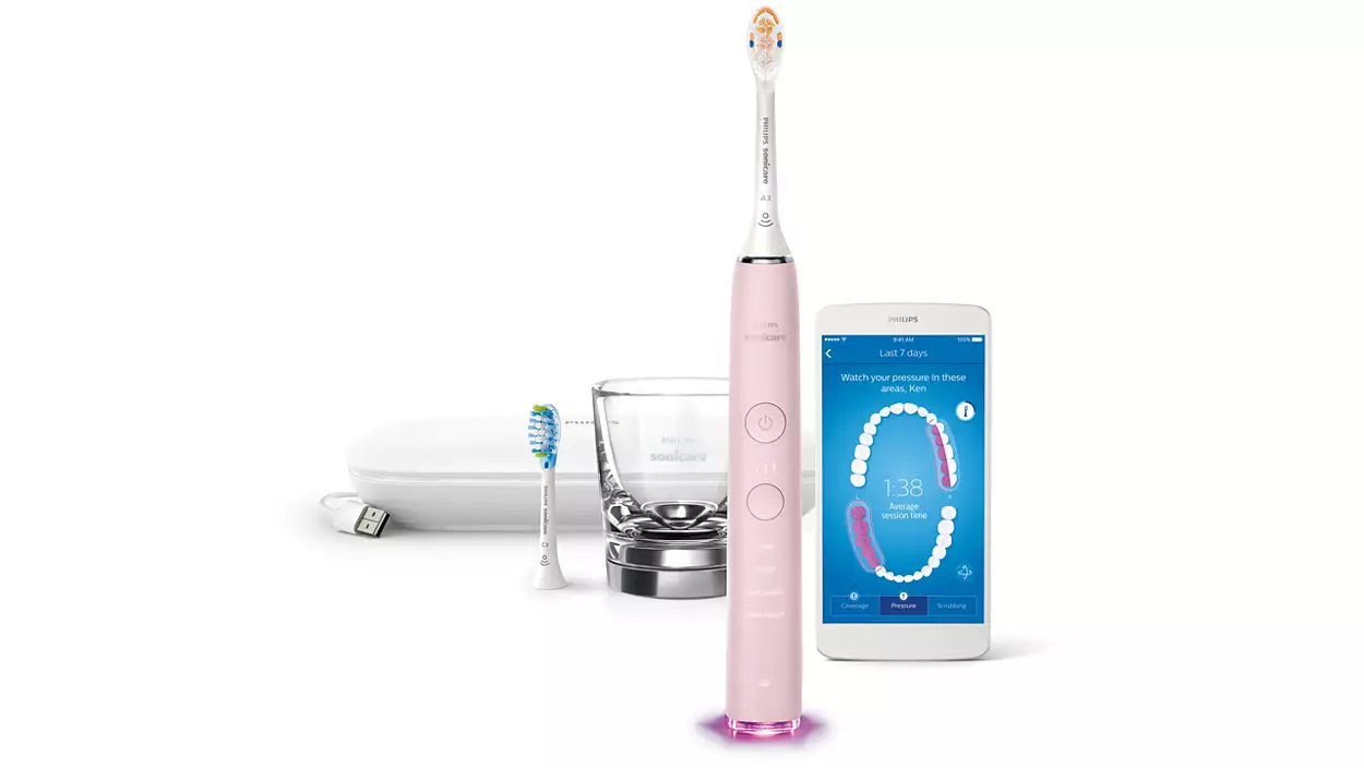 A closer look at Sonicare DiamondClean smart electric toothbrush.