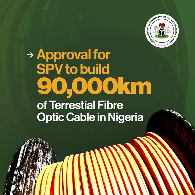 Nigeria announces 90,000km terrestrial fibre optic cable project