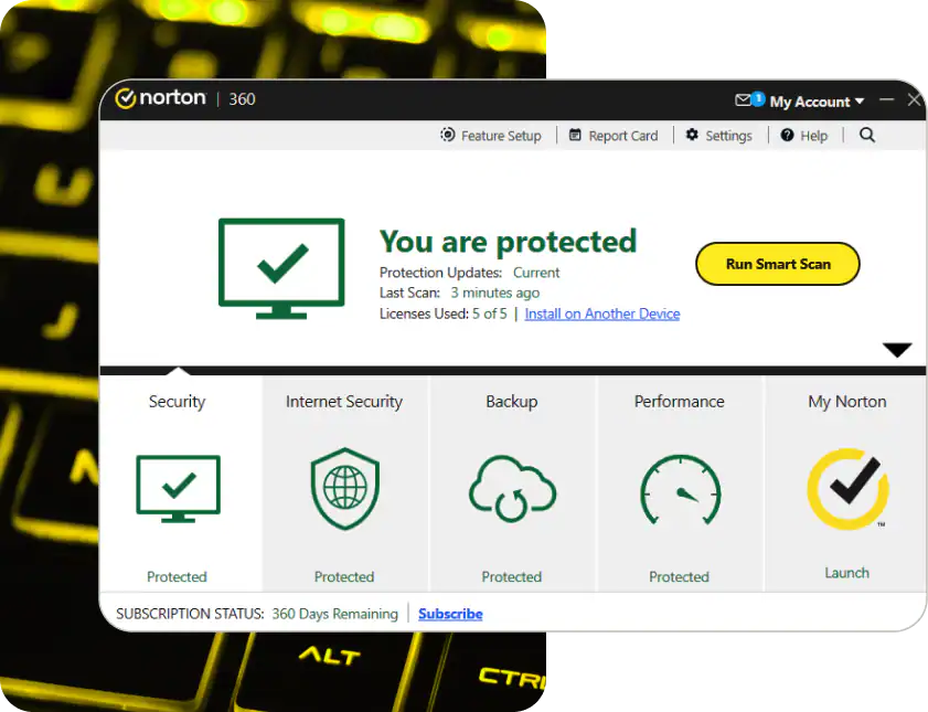 Shield your computer from threats using Norton 360