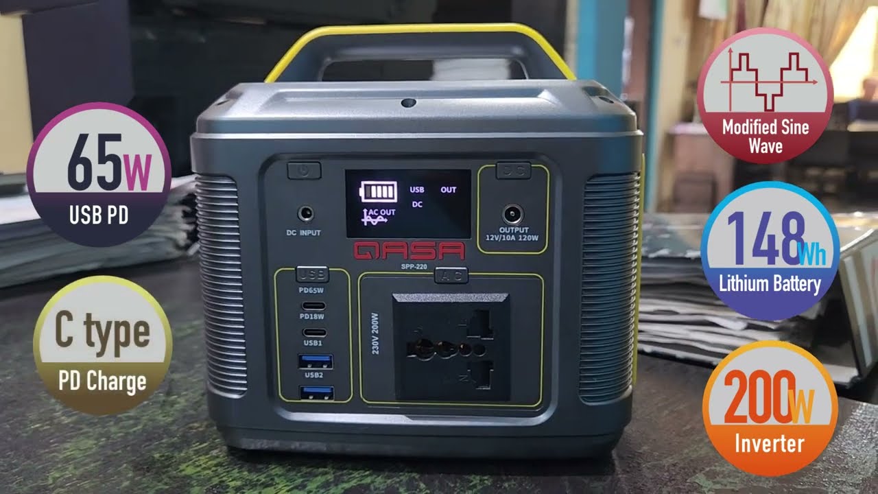 How long can the Qasa 200W Inverter generator power devices?